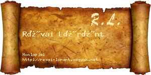 Révai Lóránt névjegykártya