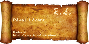 Révai Lóránt névjegykártya
